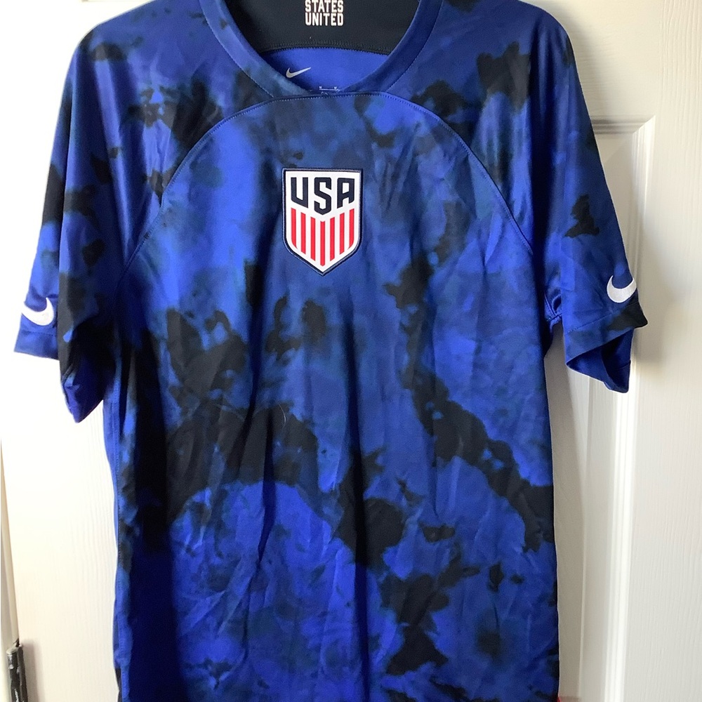Nike Men's Black and Blue USA Soccer Jersey